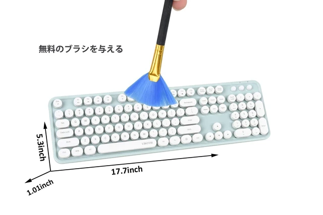 Alt view image 3 of 7 - UBOTIE Colorful Wireless Keyboard and Mouse Combo (Green-White) | Retro Typewriter Floating Full-Sized Keys Computer Keyboard with Optical Mouse, 2.4GHz USB Connection for Windows Mac
