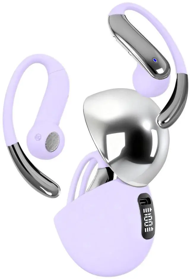 Main image of Open Ear Bone Conduction Headphones,Over Ear Earbuds with Ergonomic Earhook,Bluetooth Headphones 5.4 with Smart Digital Display,50H Playtime,IPX7 Waterproof,Touch Control Operate Fit Cycling Running