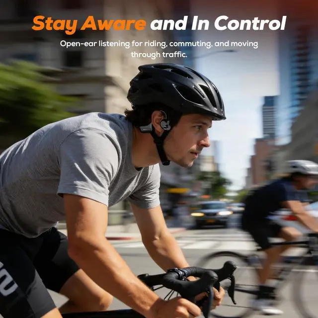 Alt view image 3 of 7 - MusicCam Bone Conduction Headphones with Camera, Patented Design | 1080P hands-free POV recording with open-ear Bluetooth audio, IP68 waterproof for cycling, running and travel