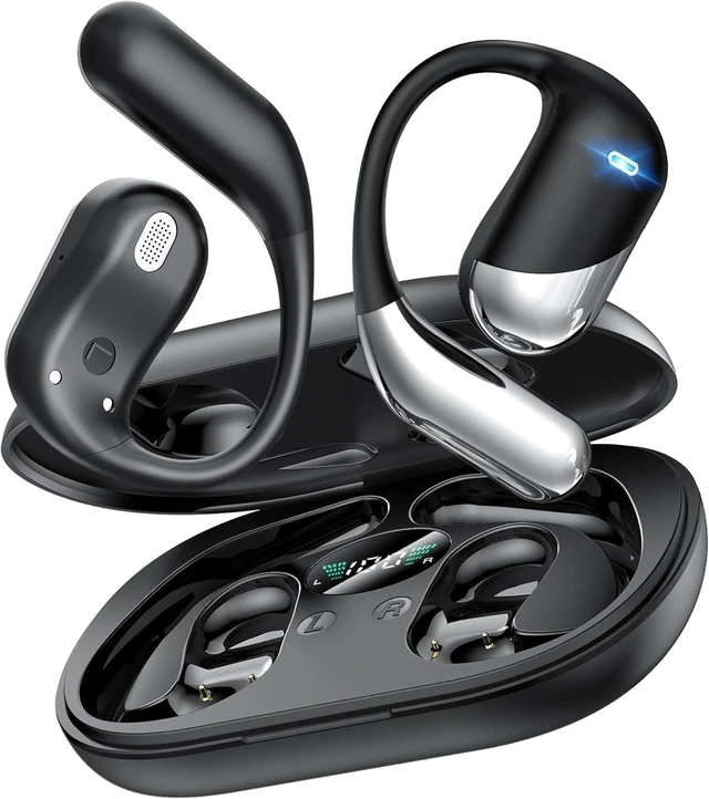 Main image of Paekole Open Ear Earbuds, Over Ear Bluetooth 6.1 Translation Headphone | Bone Conduction Earbuds with Earhooks, LEDigital Display, IP55 Waterproof, Lightweight for Running, Fitness, Workouts, Travel