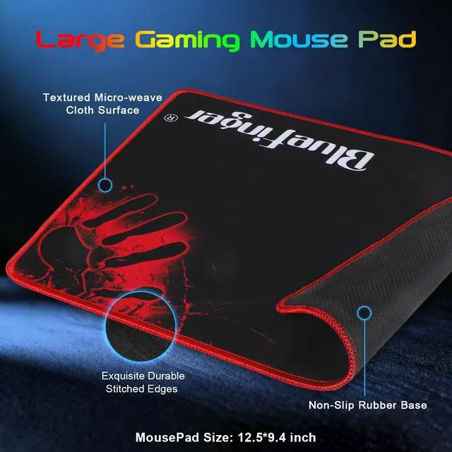 Alt view image 6 of 7 - BlueFinger Backlit Gaming Keyboard and Mouse Combo,USB Wired Backlit Keyboard Mouse Game Set,Multimedia Keys,3 Color LED Crack Illumination Keyboard Mouse for Game and Work