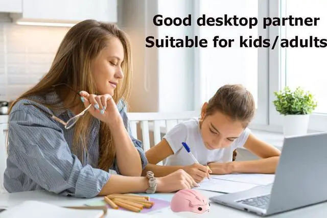 Alt view image 3 of 7 - 2.4GHz Wireless Mouse Cute Hamster Shape Less Noice Portable Mobile Optical 1200DPI USB Mice Cordless Mouse for PC Laptop Computer Notebook MacBook Gaming Kids Girl Men Women Adults Gift (Pink)