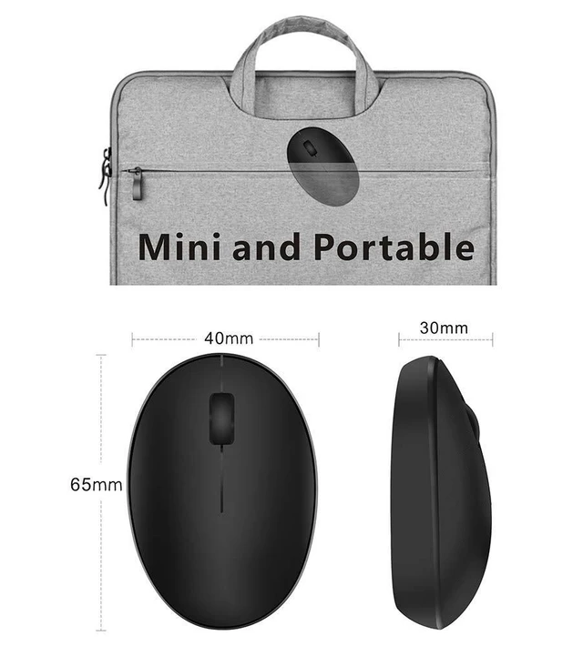 Alt view image 4 of 7 - TENMOS Mini Rechargeable Wireless Mouse,Silent Travel Mice for Laptop-Black