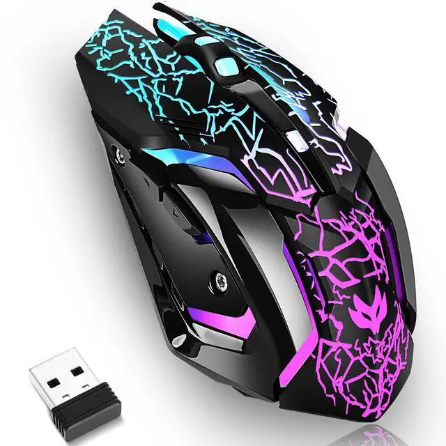 Main image of Wireless Gaming Mouse,Rechargeable Computer Mouse with Type-C Fast Charging, Ergonomic Mouse with 3 Adjustable DPI, 6 Silent Buttons, LED Light, Long Battery Life for Laptop, PC, Mac