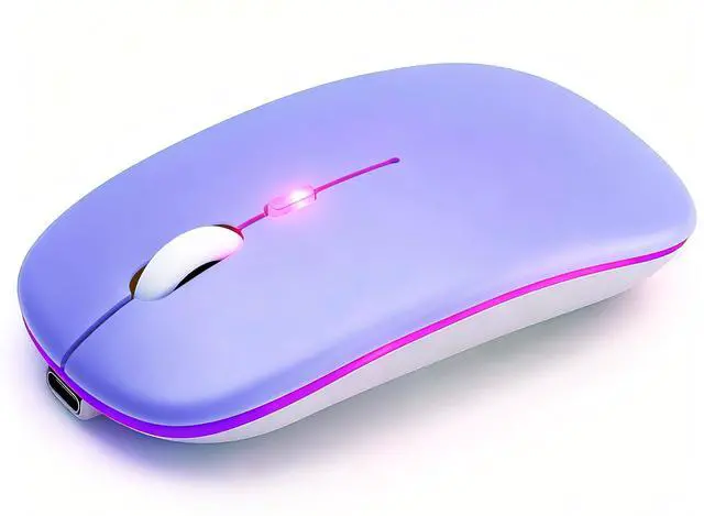 Main image of Wireless Bluetooth Mouse, Rechargeable Computer Mouse, Purple