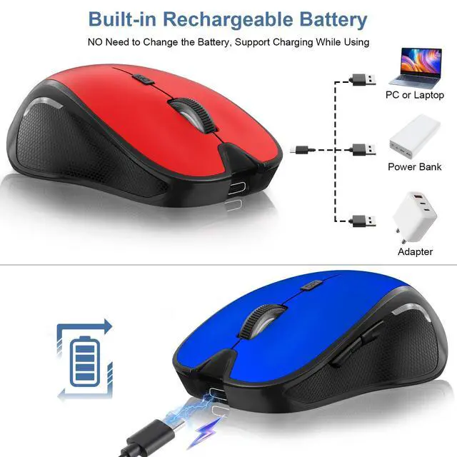Alt view image 6 of 6 - Mouse for MacBook Bluetooth Wireless Mice Laptop Mac Pro iPad with Jiggler