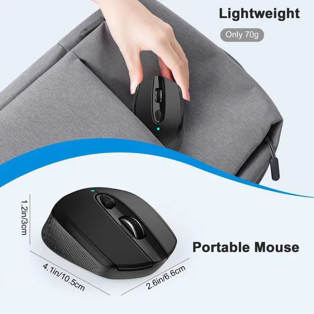 Alt view image 6 of 7 - RaceGT USB C Wireless Mouse, Type C Mac Mouse