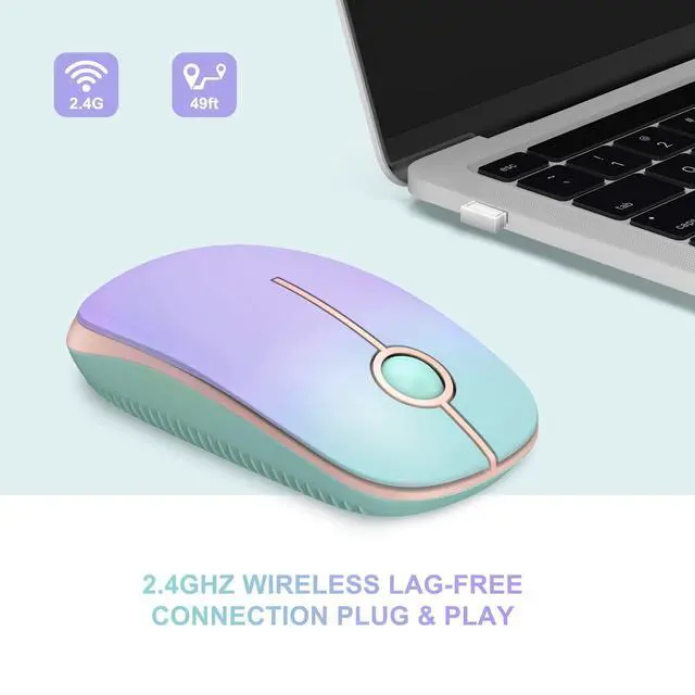 Alt view image 2 of 7 - Unipows Wireless Mouse-2.4G Slim Portable Computer Mouse with Nano Receiver