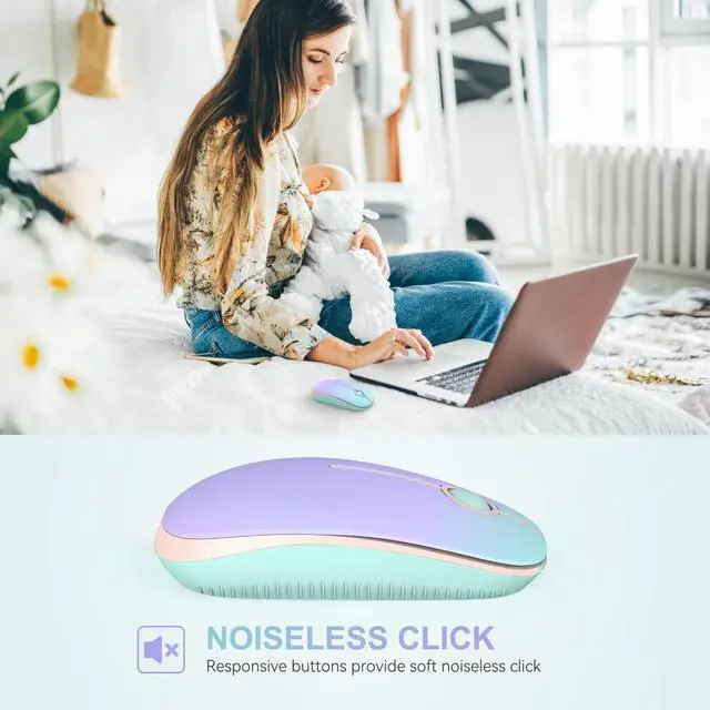 Alt view image 4 of 7 - Unipows Wireless Mouse-2.4G Slim Portable Computer Mouse with Nano Receiver