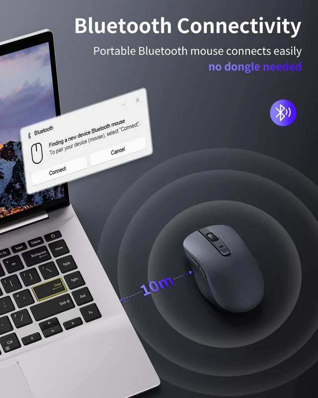 Alt view image 2 of 7 - wegear Bluetooth Mouse Silent Wireless Mice, Cordless Computer Mouse-Grey