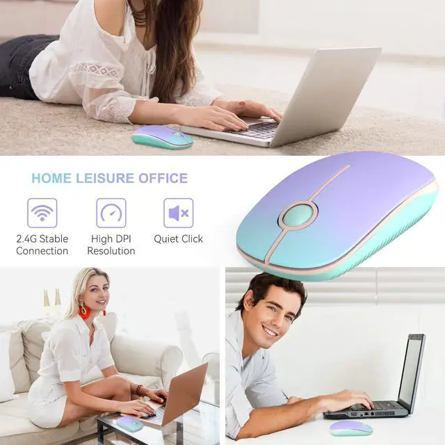 Alt view image 7 of 7 - Unipows Wireless Mouse-2.4G Slim Portable Computer Mouse with Nano Receiver