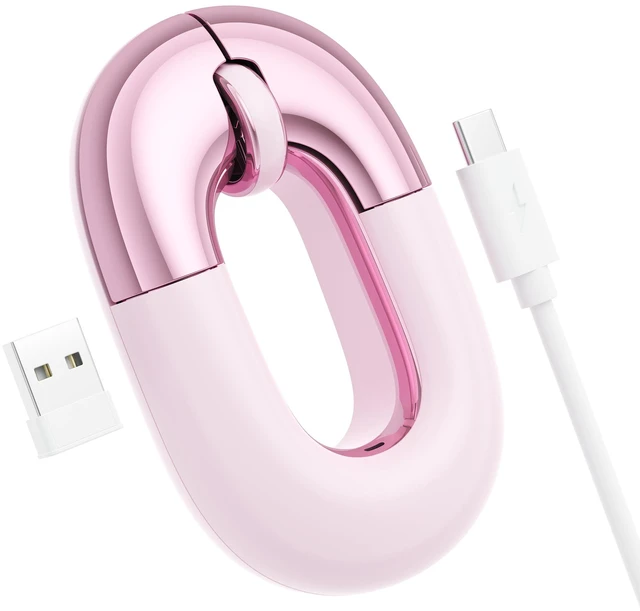 Main image of Travel Mouse Pink Wireless Mouse for Laptop. Bluetooth Silent Mouse