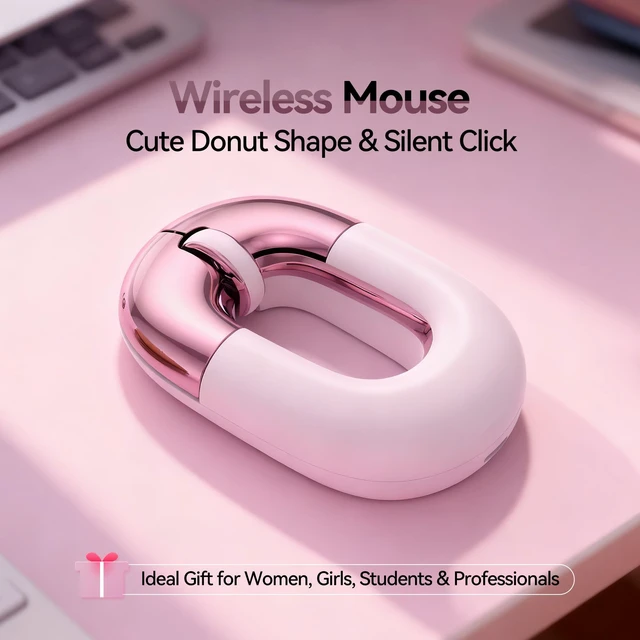 Alt view image 5 of 7 - Travel Mouse Pink Wireless Mouse for Laptop. Bluetooth Silent Mouse
