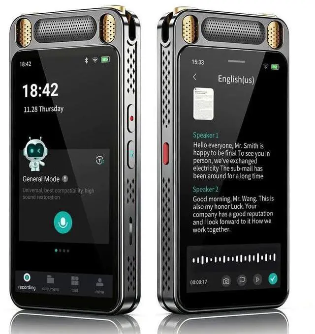 Main image of AI Voice Recorder with Playback, 80GB Digital Recorder with AI Transcription & Summary & Translation, 8 Mics Noise Reduction, 13 Languages Voice to Text Recorder Transcriber for Meetings, Lectures