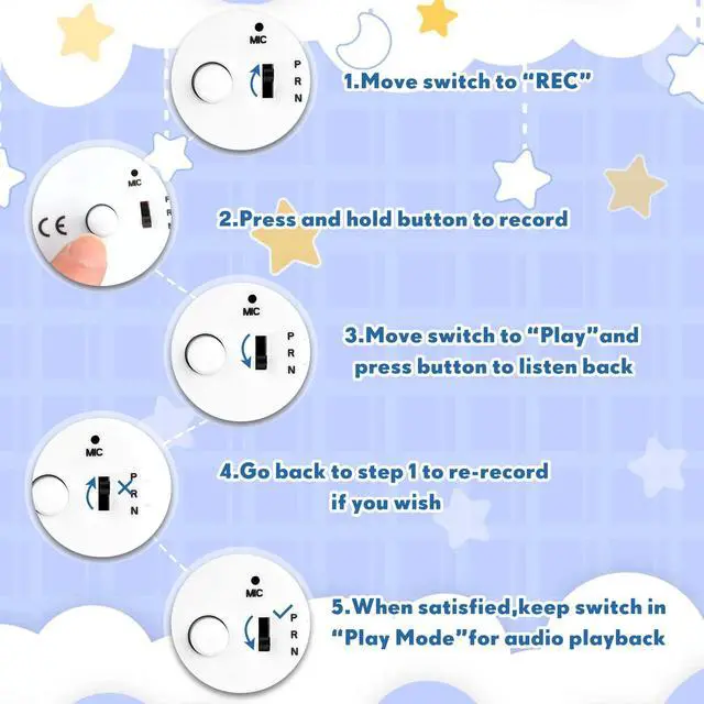 Alt view image 4 of 6 - 12 Pcs Voice Recorder for Stuffed Animal Sound Recorder, 20 Second