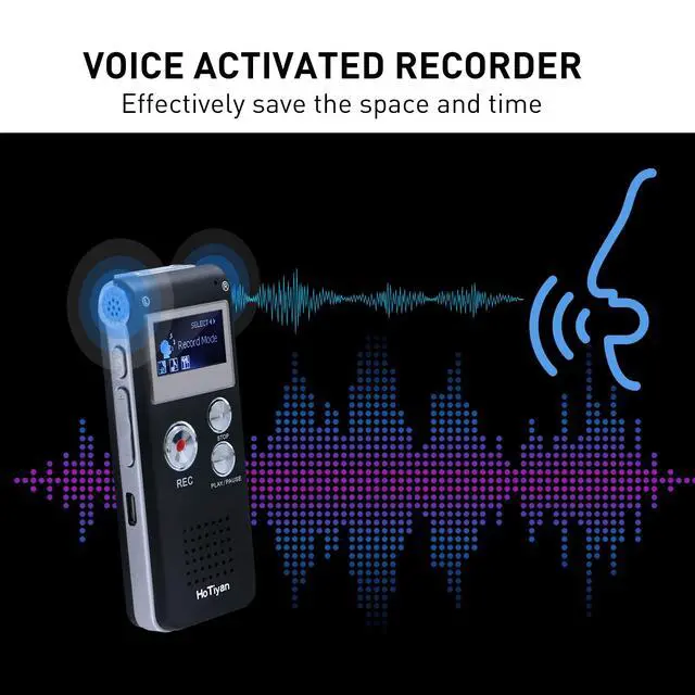 Alt view image 2 of 7 - Digital Voice Recorders 8GB Audio Recorder Voice Activated Recorder for Lectures, Meetings, Interviews Recording Device with Microphone USB Cable, MP3 Player (8GB