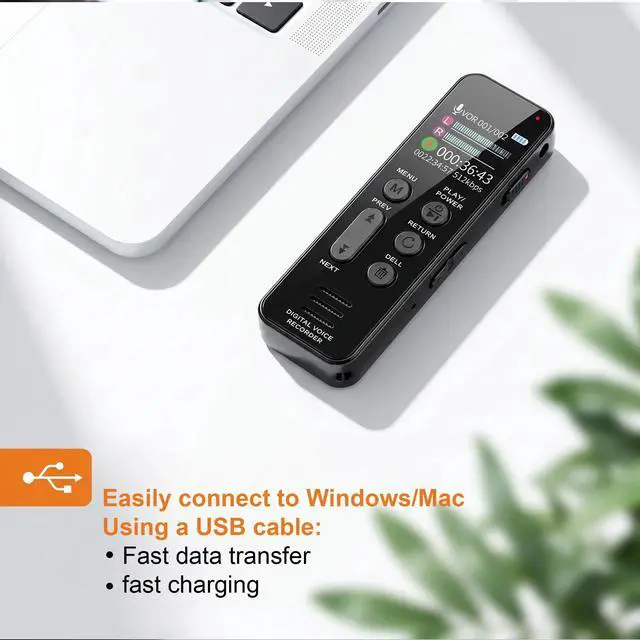 Alt view image 7 of 7 - Digital Voice Recorder HD Audio Recording Easy Operation Smart Voice Recognition A-B Repeat Password Lock Voice Activated Rechargeable Dictaphone for Meeting Interview Lecture etc. (32, GB)