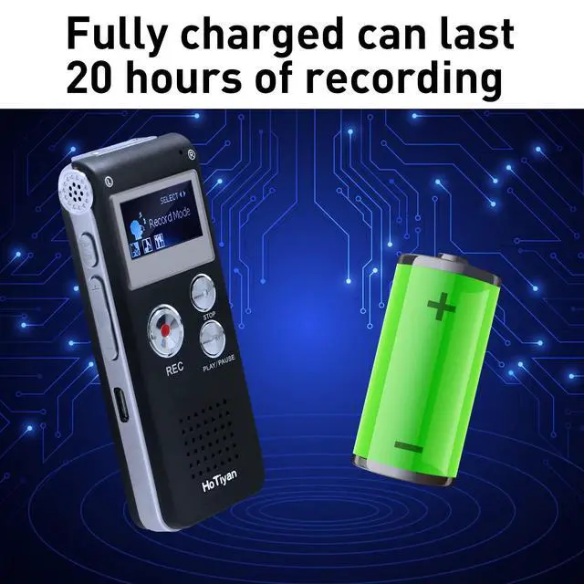 Alt view image 5 of 7 - Digital Voice Recorders 8GB Audio Recorder Voice Activated Recorder for Lectures, Meetings, Interviews Recording Device with Microphone USB Cable, MP3 Player (8GB