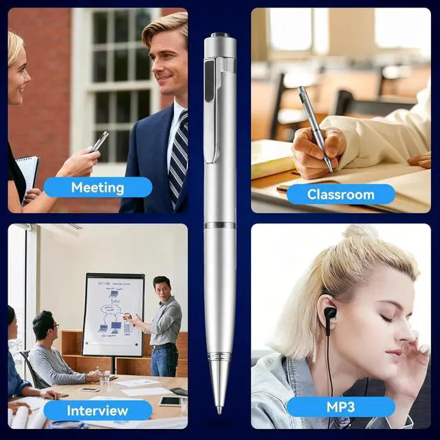Alt view image 7 of 7 - 64GB Voice Recorder with Playback: Digital Recording Device with Intelligent Noise Reduction for Meetings | Lectures | Course - Portable Audio Recorder for Student | Workplace Use