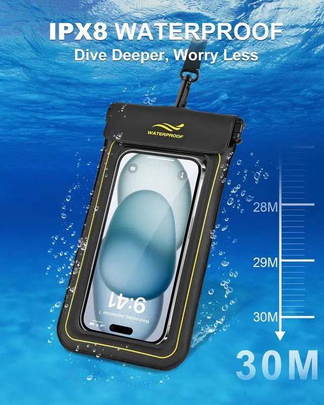 Alt view image 3 of 7 - 2-in-1 Waterproof Phone Pouch & Phone Armband Floating, Underwater Water Proof Phone Case with Detachable Strap, Waterproof Bags Up to 6.9", Beach Vacation Water Park Essentials