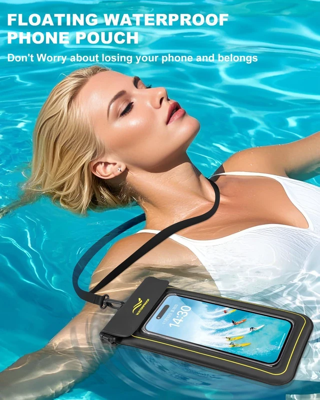Alt view image 4 of 7 - 2-in-1 Waterproof Phone Pouch & Phone Armband Floating, Underwater Water Proof Phone Case with Detachable Strap, Waterproof Bags Up to 6.9", Beach Vacation Water Park Essentials