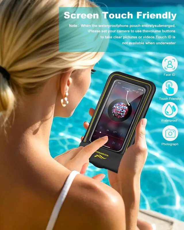 Alt view image 7 of 7 - 2-in-1 Waterproof Phone Pouch & Phone Armband Floating, Underwater Water Proof Phone Case with Detachable Strap, Waterproof Bags Up to 6.9", Beach Vacation Water Park Essentials