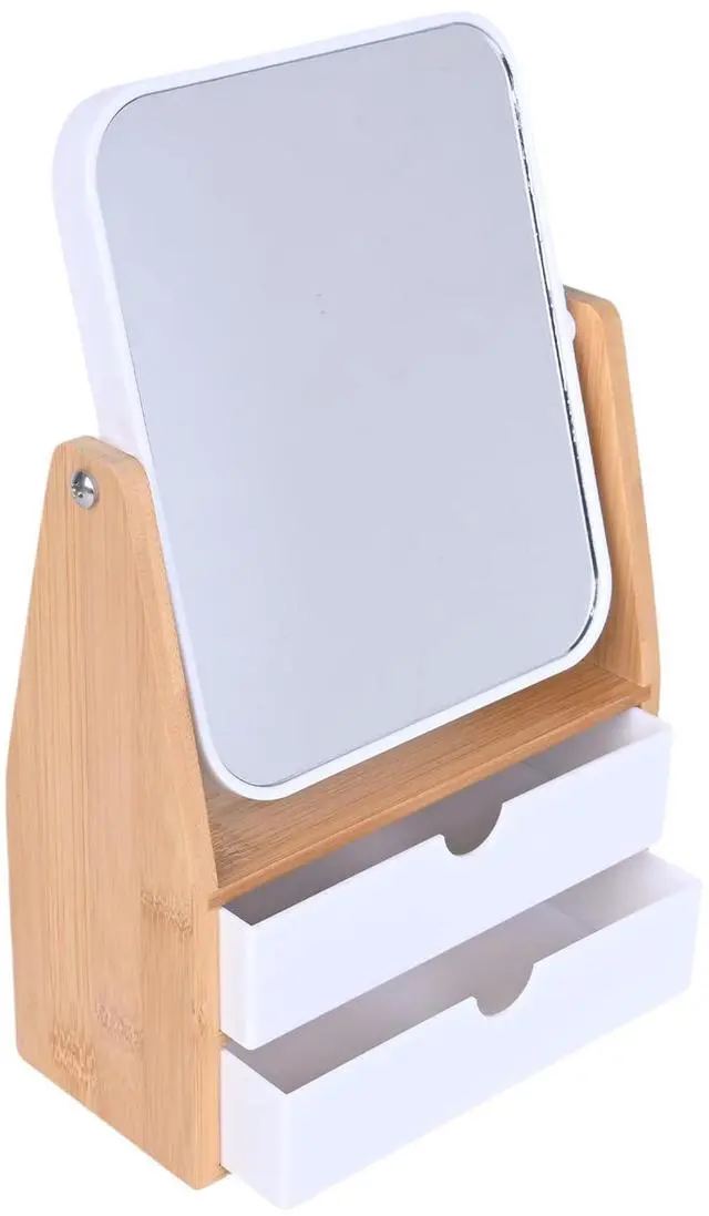 Main image of 1x/5x Rectangle Magnifying Makeup Mirror, Jewelry and Cosmetics Storage Box
