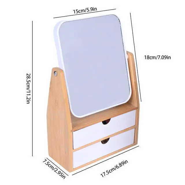 Alt view image 3 of 7 - 1x/5x Rectangle Magnifying Makeup Mirror, Jewelry and Cosmetics Storage Box