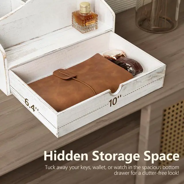 Alt view image 5 of 6 - Rebee Vision Mail Organizer for Desk with Drawer for Room Decor, Whitewash