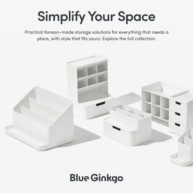 Alt view image 6 of 6 - BLUE GINKGO Desk Organizer, Office Supplies, White, Made in Korea