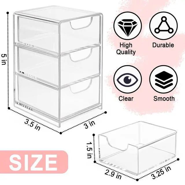 Alt view image 2 of 7 - Small Desk Organizer with Drawer, Desktop Organization for Office Supplies, Jewelry Storage Box