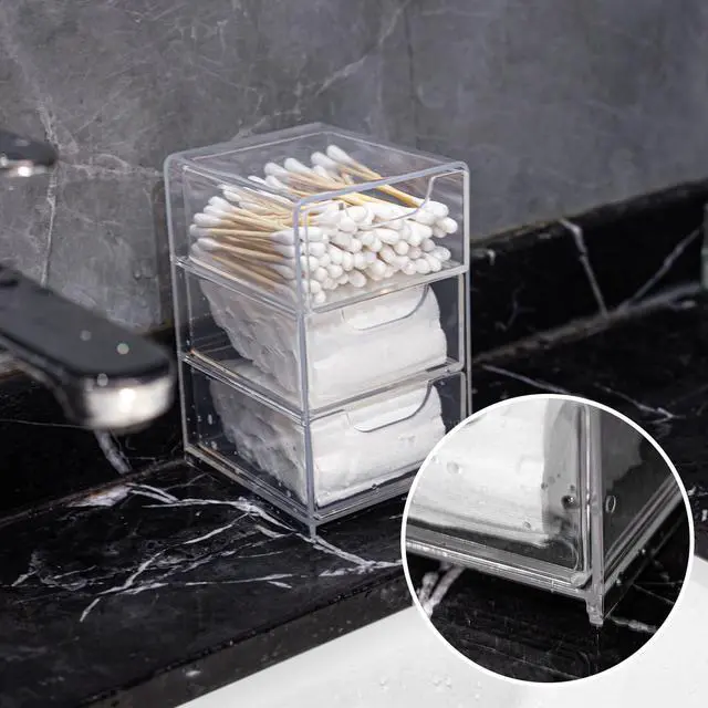 Alt view image 5 of 7 - Small Desk Organizer with Drawer, Desktop Organization for Office Supplies, Jewelry Storage Box