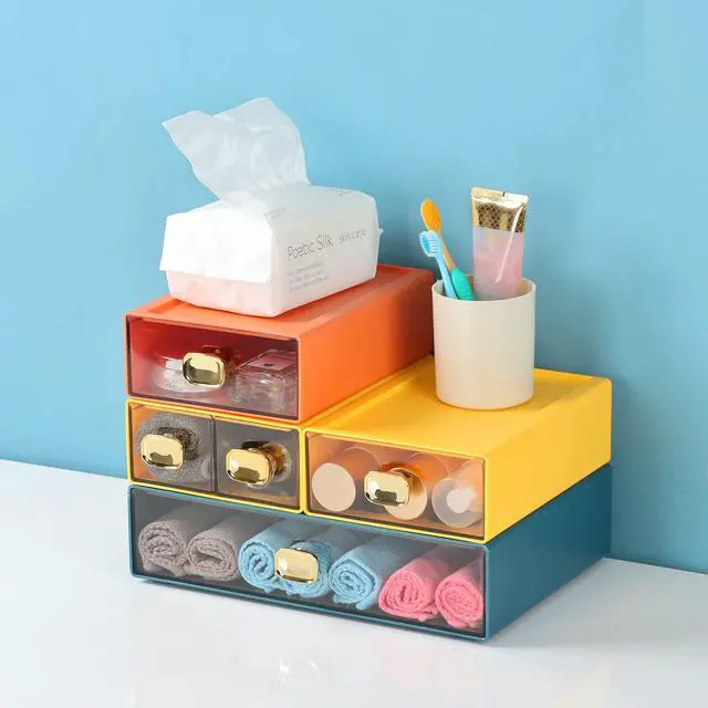 Alt view image 7 of 7 - Desktop Storage Drawers, Stackable Countertop Organizer with Drawers