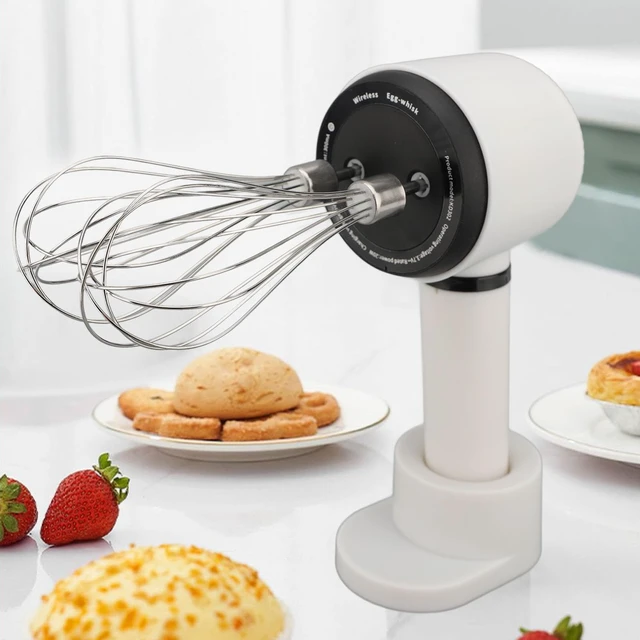Alt view image 3 of 7 - Cordless Electric Hand Mixer Dual Whisk Hand Mixer, Stainless Steel USB Rechargeable Low Speed Cordless Electric Hand Whisk for Baking Kitchen Whipping Mixing Egg Cake Dough