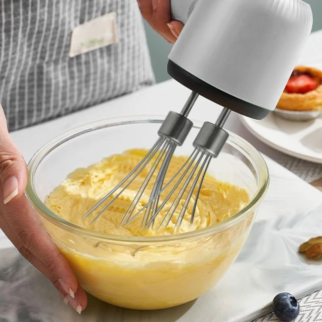 Alt view image 6 of 7 - Cordless Electric Hand Mixer Dual Whisk Hand Mixer, Stainless Steel USB Rechargeable Low Speed Cordless Electric Hand Whisk for Baking Kitchen Whipping Mixing Egg Cake Dough