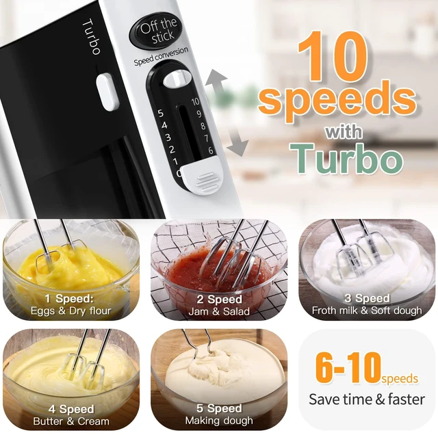 Alt view image 3 of 7 - 600W Powerful Hand Mixer Electric 10 Speed Powerful with Turbo