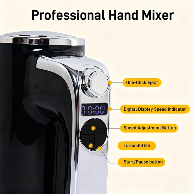 Alt view image 2 of 7 - Electric Hand Mixer, Handheld Mixer with LCD Display and Storage Base