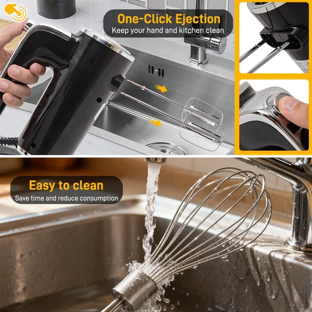 Alt view image 5 of 7 - Electric Hand Mixer, Handheld Mixer with LCD Display and Storage Base