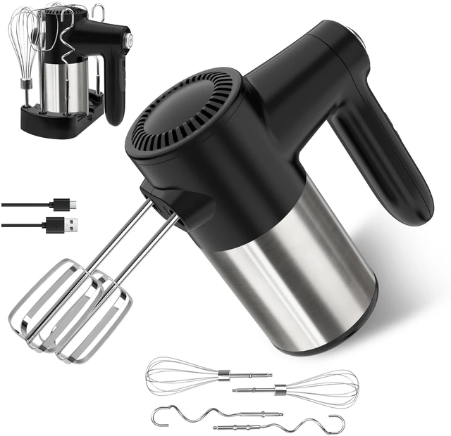Main image of binROC Cordless Electric Hand Mixer, 7-Speed with Storage Base, Black