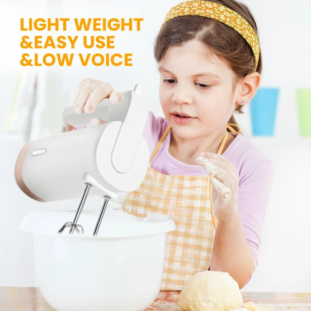 Alt view image 4 of 7 - Cordless Hand Mixer Electric, 3-Speed with Whisk, White