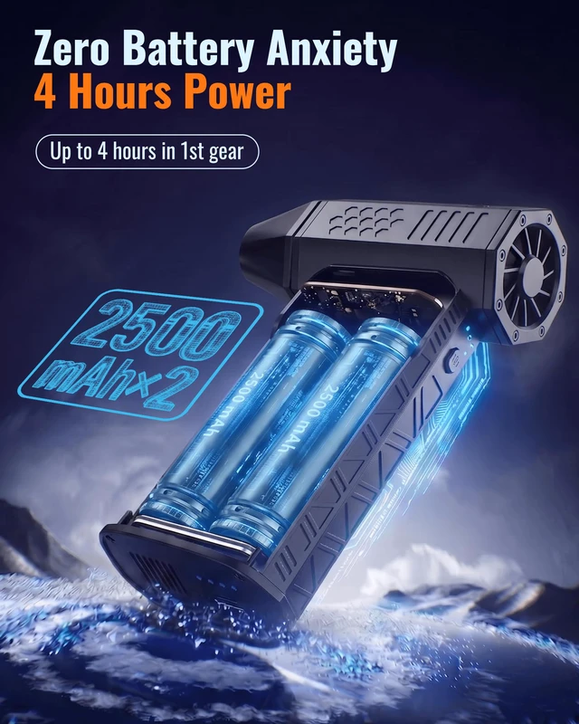 Alt view image 5 of 5 - Compressed Air Duster-110000 RPM Super Power Electric Air Duster, 3-Speed Adjustable Rechargeable Cordless Air Blower with Fast Charging, 4 Nozzle for PC, Keyboard, Car, Home, Outdoor