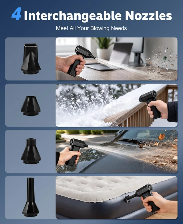 Alt view image 6 of 7 - LuxBlue Compressed Air Duster, 130000RPM Air Blower with Brushless Motor