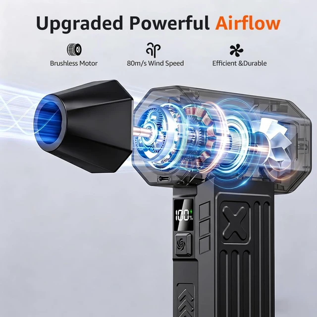 Alt view image 3 of 7 - aobo Compressed Air Duster,180000RPM 5-Speed Rechargeable Electric Air