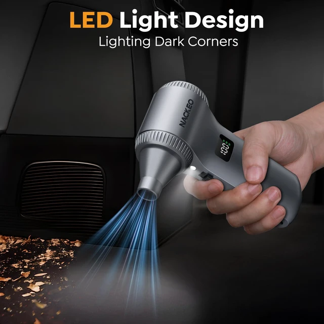Alt view image 6 of 7 - Compressed Air Duster-230000RPM Super Power Electric Air Duster, 100-Level Adjustable Inflatable Air Blower with LED Light and Display Screen, Dust Blower for Computer, Keyboard,House, Outdoor and Car