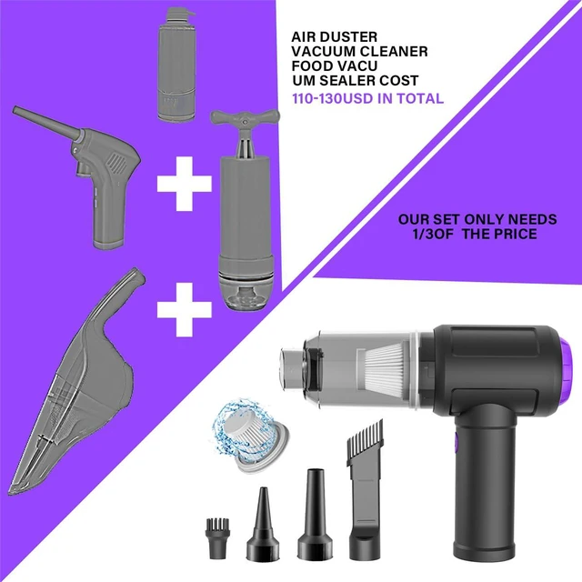 Alt view image 6 of 7 - Meudeen 14500 Pa Computer Vacuum Cleaner Mini & 110000RPM Compressed Air Duster for Keyboard Cleaning Cordless Canned Air Powerful Energy Efficient