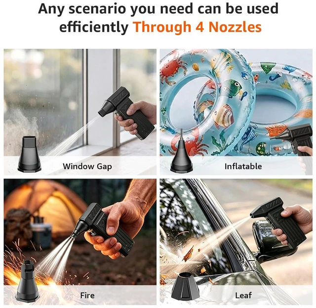 Alt view image 4 of 7 - aobo Compressed Air Duster,180000RPM 5-Speed Rechargeable Electric Air