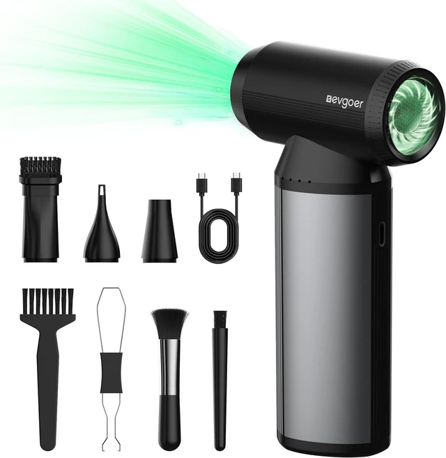Main image of EG evoger Electric Air Duster,180000RPM Super Power Handheld Cordless Air Duster 6000mAh 3-Gear Adjustable Dust Blower for Computer, Keyboard,Outdoor, House, Car