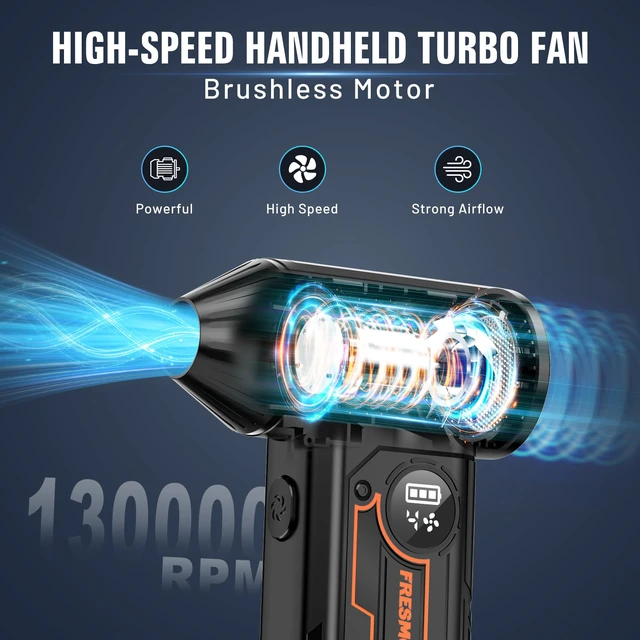 Alt view image 2 of 7 - FRESMOL Compressed Air Duster, 130000RPM Cordless Electric Air Blower