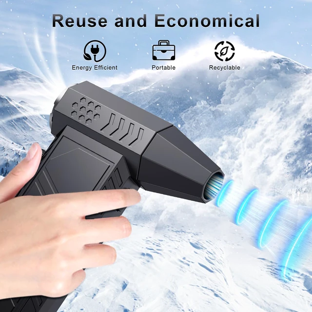Alt view image 6 of 7 - Compressed Air Duster, 180000RPM Super Power Cordless Electric Air Duster, Rechargeable Air Blower Desk Cleaning Kit for Computer Keyboard Home Car Outdoor Dust Removal