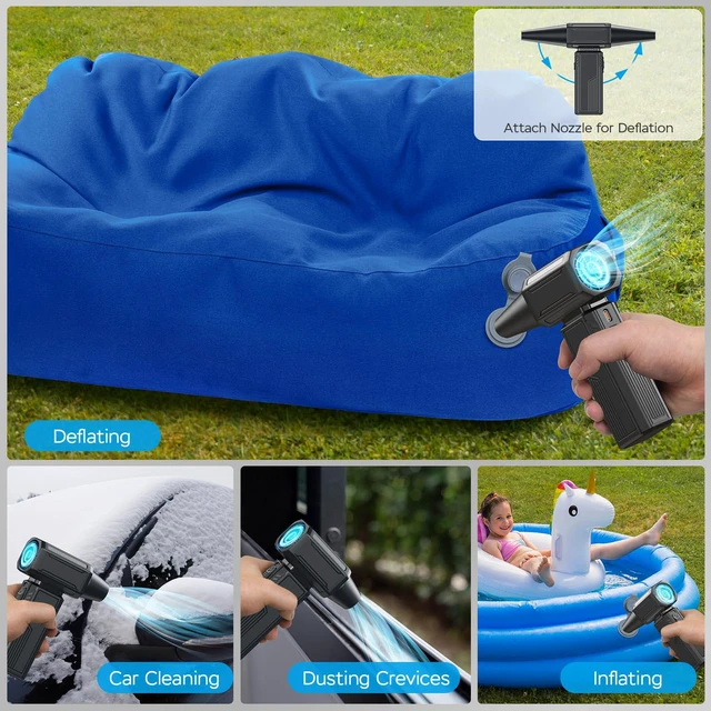 Alt view image 5 of 7 - Compressed Air Duster,200000RPM Electric Duster,Stepless Speed Mini Air Blower,Replace Canned Air Duster,Cordless Rechargeable Jet Fan Blower for Keyboard Computer Car Cleaning Dry-Black